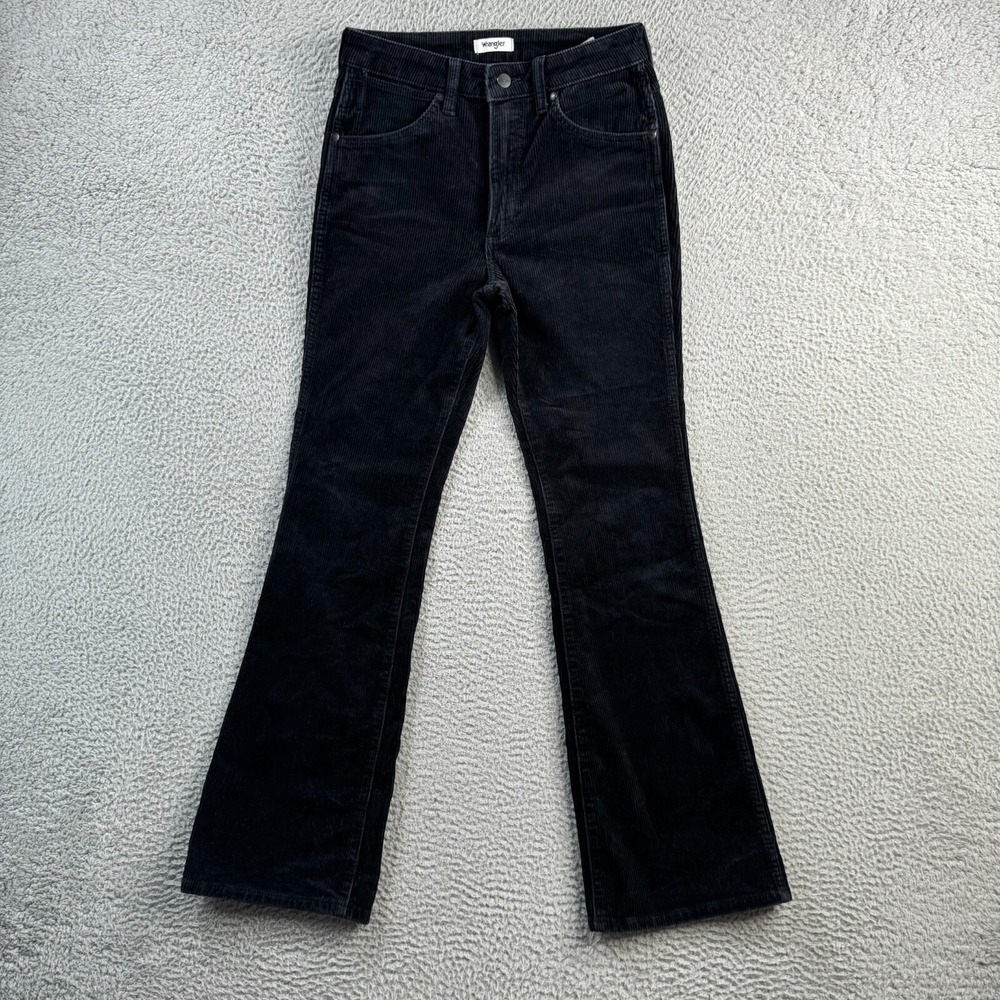 Wrangler Pants Womens 26 (Fits 28x31) Black Corduroy Westward High Rise Bootcut
